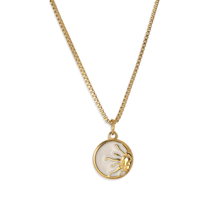 Collier pendentif soleil en émail