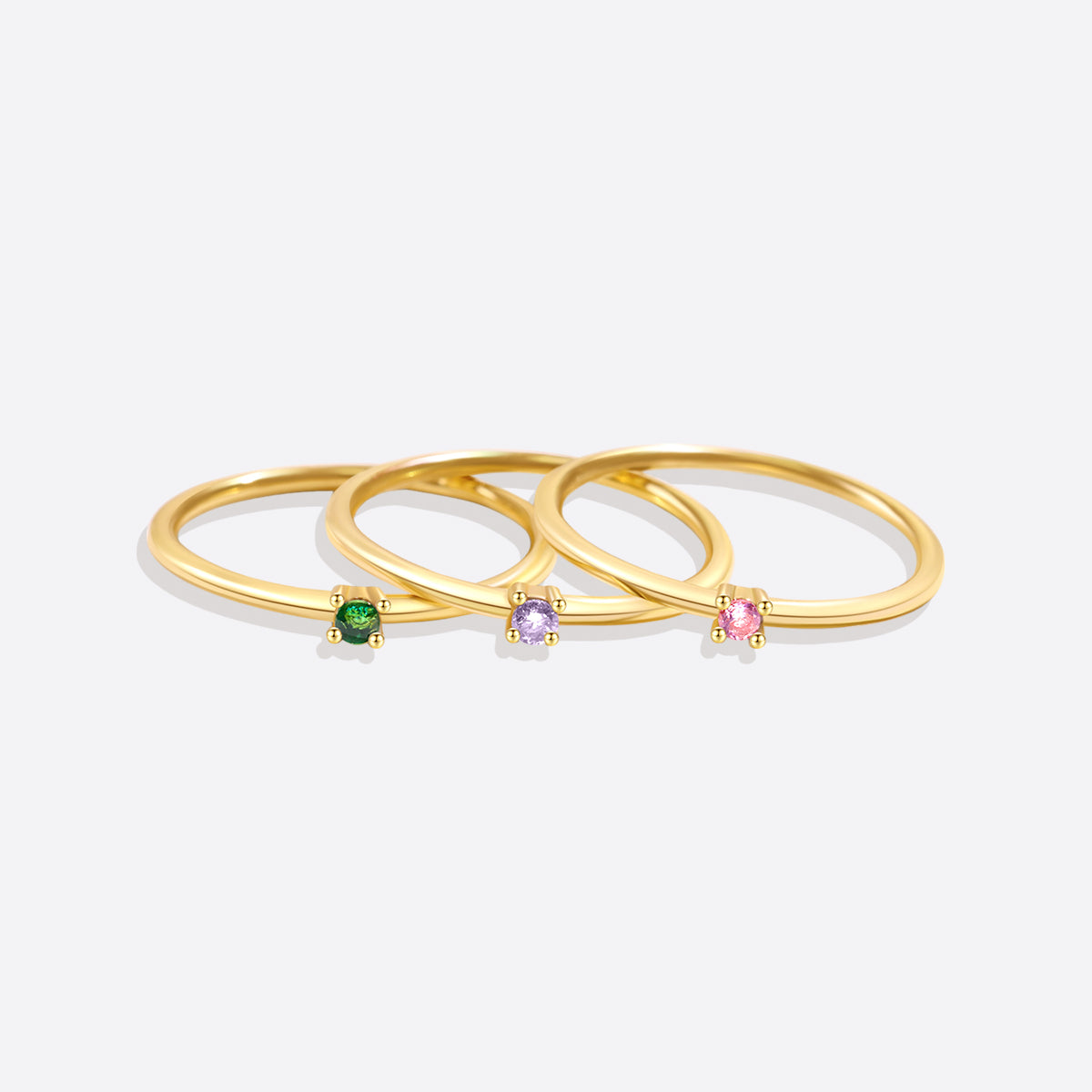 Bague empilable avec pierre de naissance super délicate