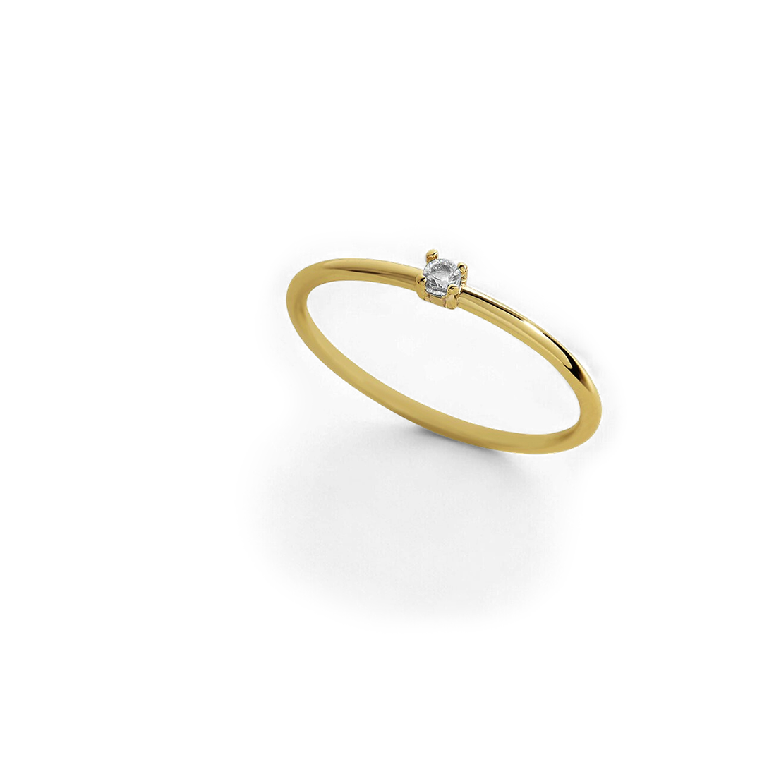 Bague empilable avec pierre de naissance super délicate