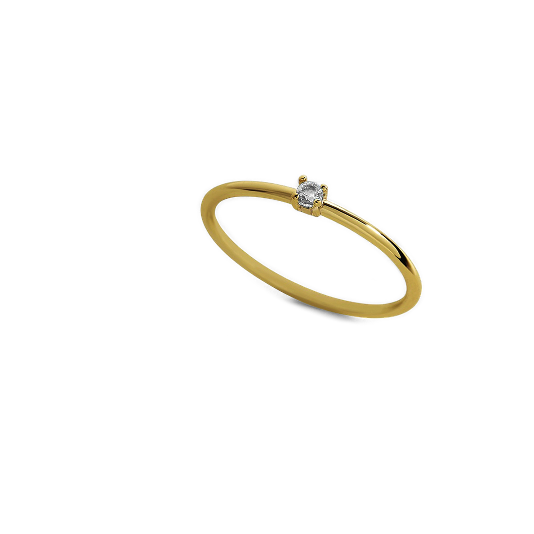 Bague empilable avec pierre de naissance super délicate