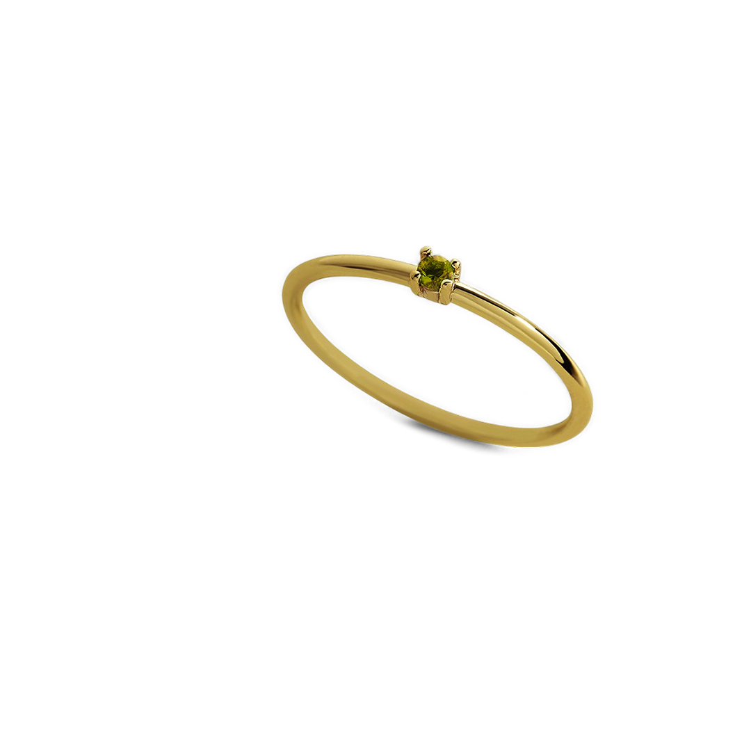 Bague empilable avec pierre de naissance super délicate
