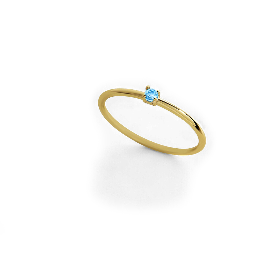 Bague empilable avec pierre de naissance super délicate