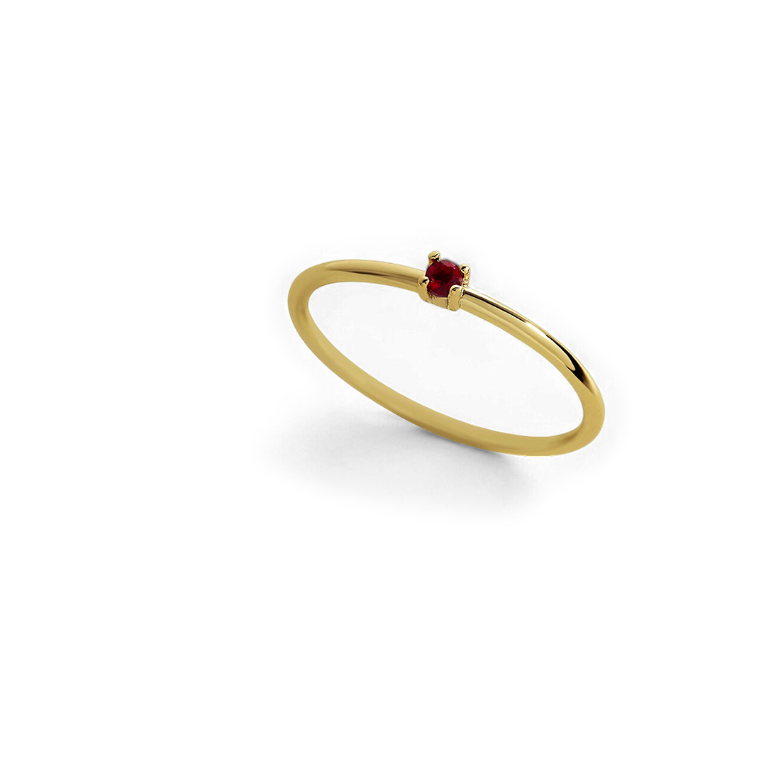 Bague empilable avec pierre de naissance super délicate