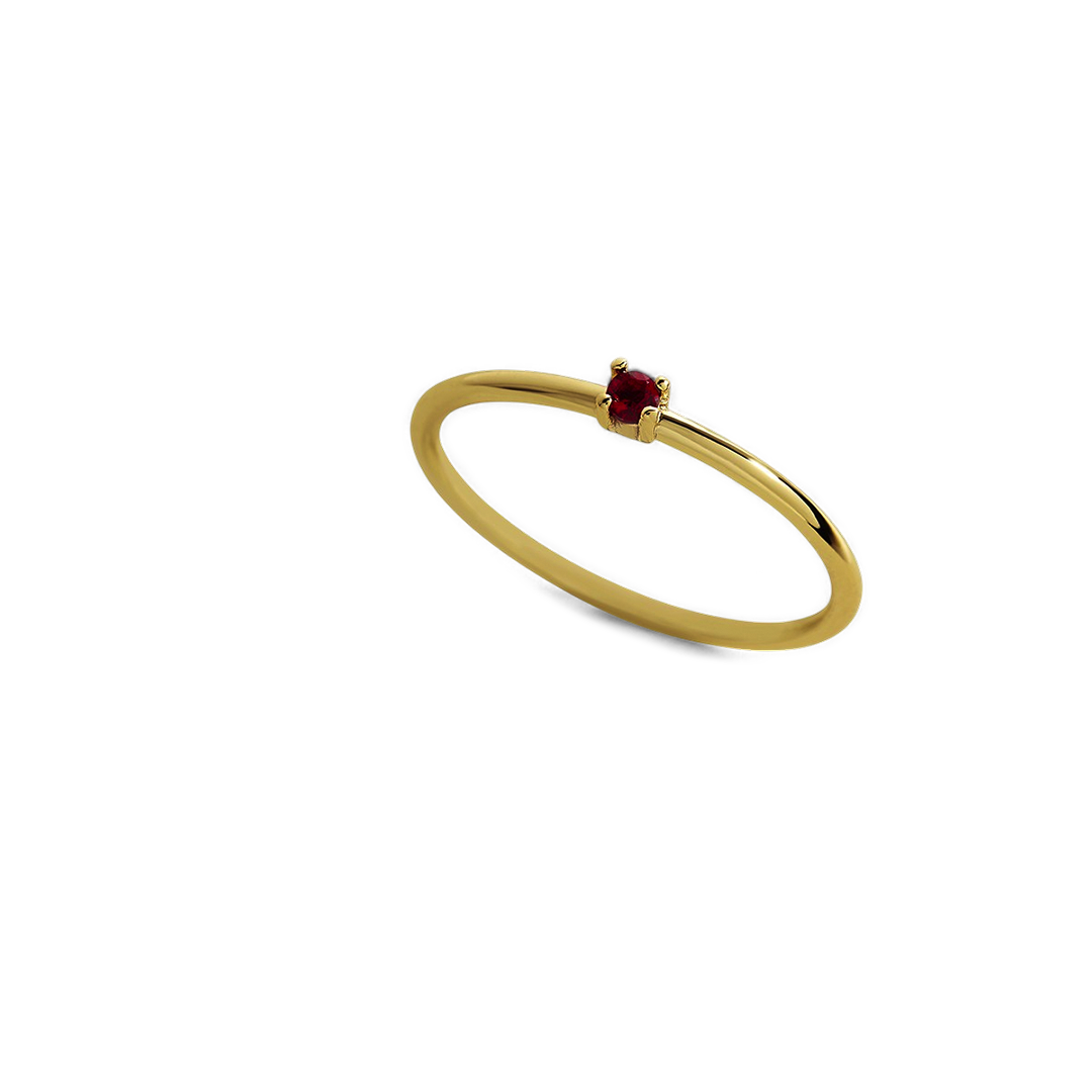 Bague empilable avec pierre de naissance super délicate