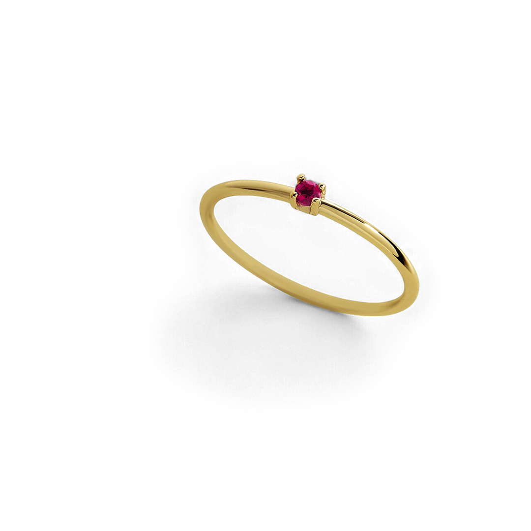 Bague empilable avec pierre de naissance super délicate