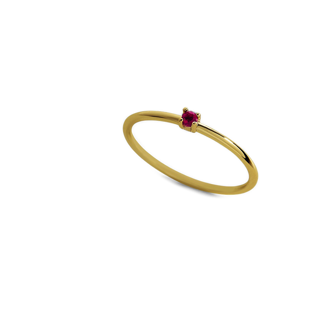 Bague empilable avec pierre de naissance super délicate