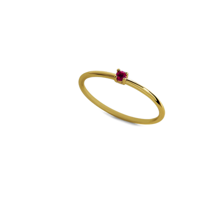 Bague empilable avec pierre de naissance super délicate