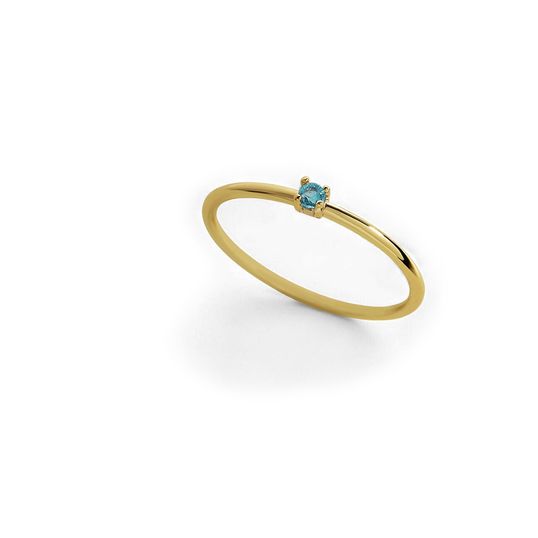 Bague empilable avec pierre de naissance super délicate