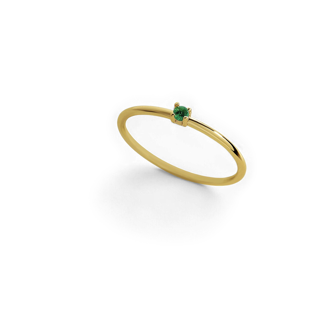 Bague empilable avec pierre de naissance super délicate