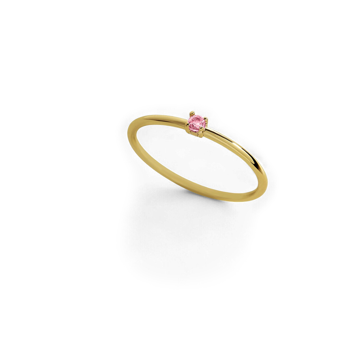Bague empilable avec pierre de naissance super délicate
