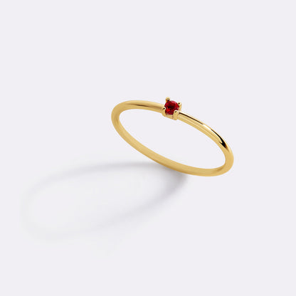 Bague empilable avec pierre de naissance super délicate