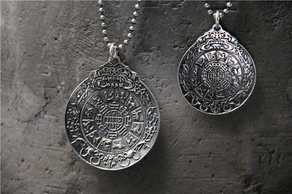 S925 Sterling Silver Jiugong Bagua Brand Pendant