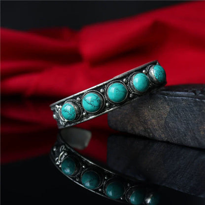 Nepalese Handcrafted Turquoise Inlaid Bangle