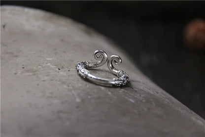 S925 Retro Thai Silver Ring Sun Wukong Tightening Spell Open Finger Ring for Men