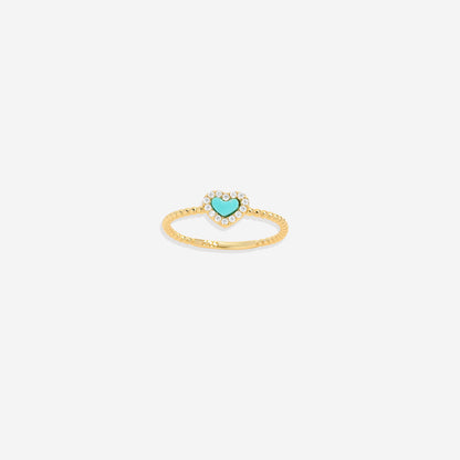 Bague en forme de cœur avec petite pierre précieuse
