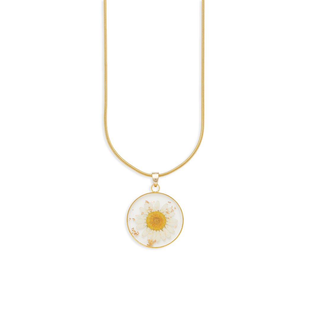 Collier de fleurs de naissance pressées