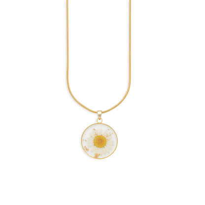 Collier de fleurs de naissance pressées