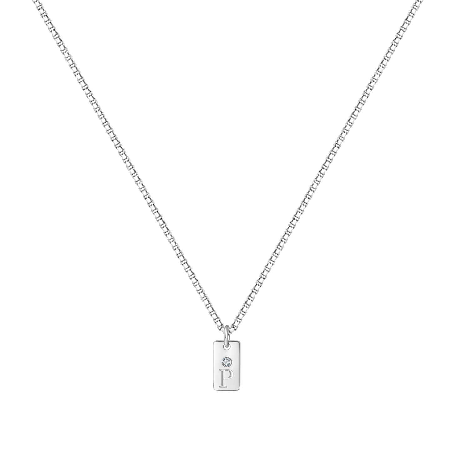 Zierliche Pavé-Halskette mit Initialenanhänger