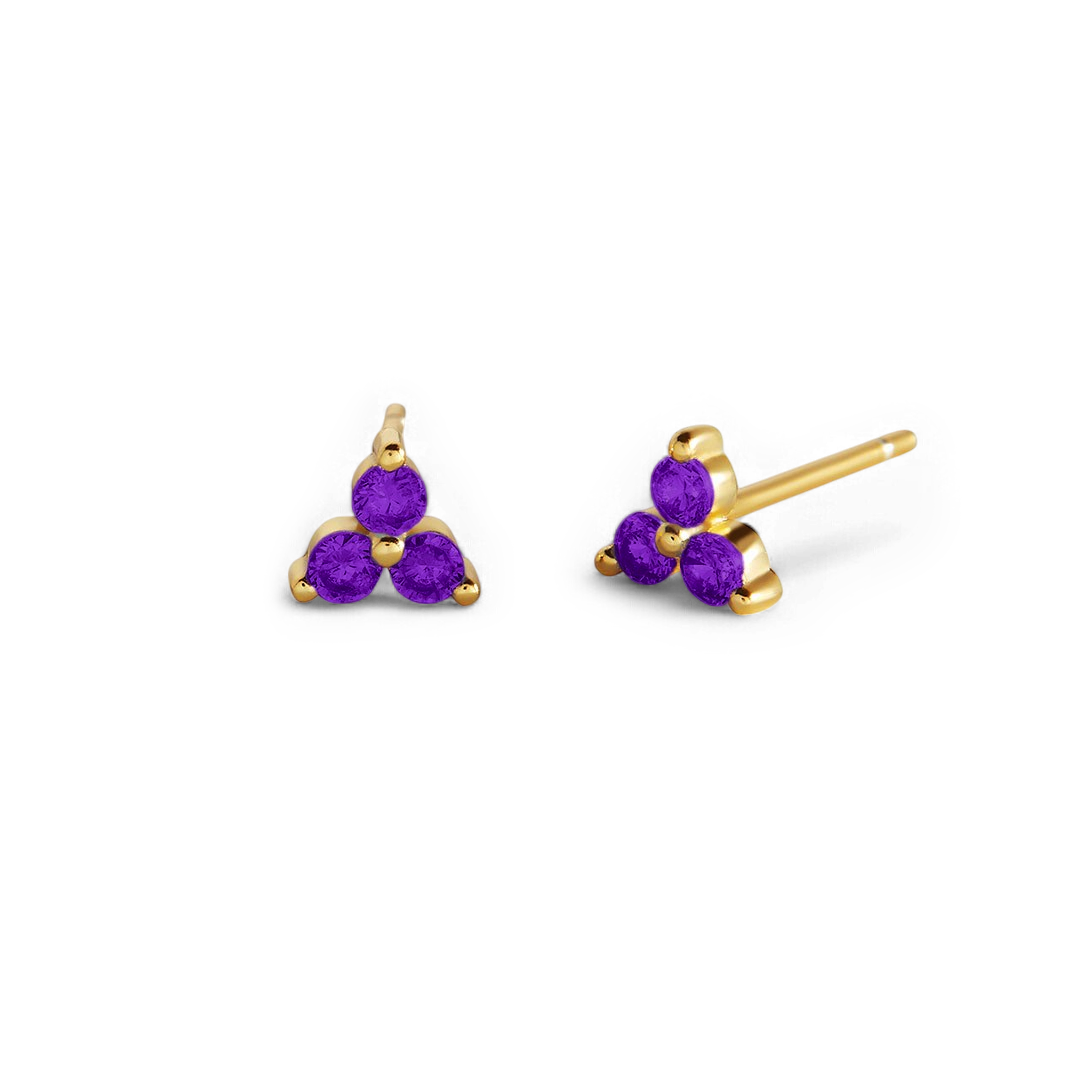 Boucles d'oreilles avec pierre de naissance Trinity