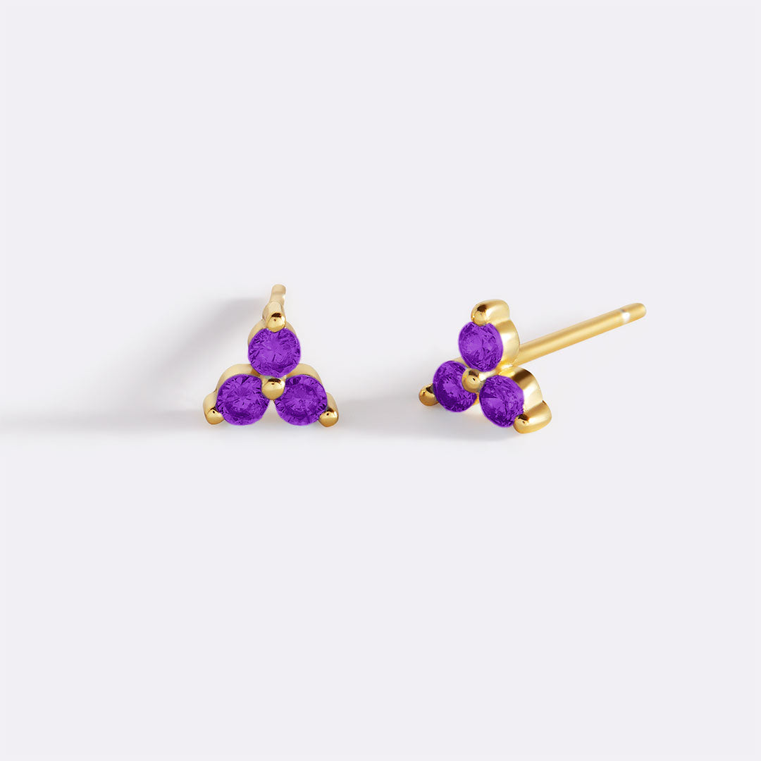 Boucles d'oreilles avec pierre de naissance Trinity