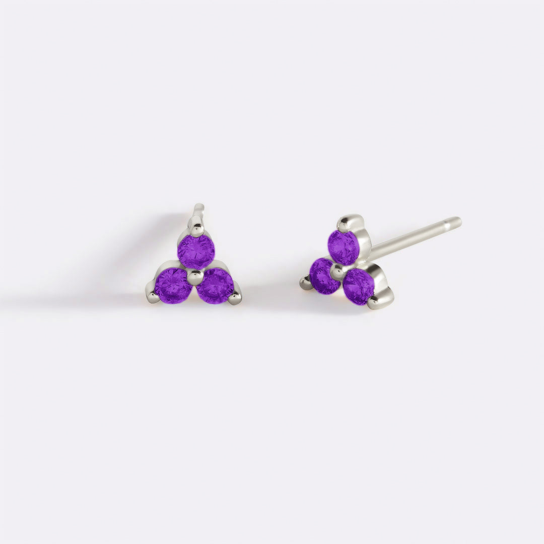 Boucles d'oreilles avec pierre de naissance Trinity