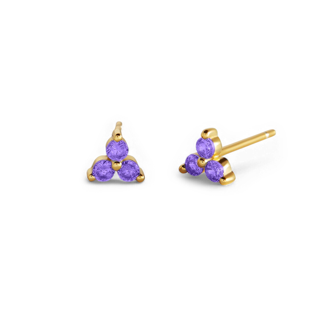 Boucles d'oreilles avec pierre de naissance Trinity