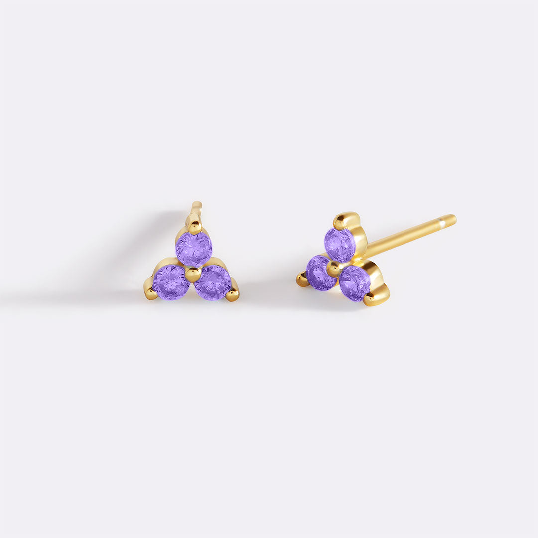 Boucles d'oreilles avec pierre de naissance Trinity