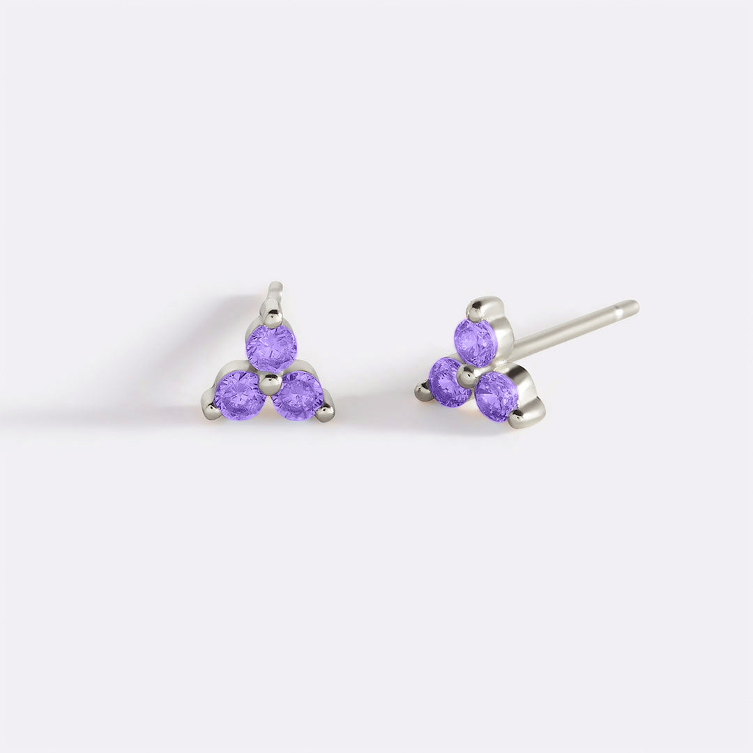 Boucles d'oreilles avec pierre de naissance Trinity