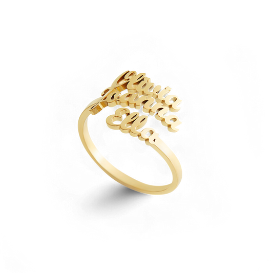 Triple Name Ring