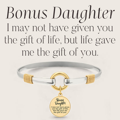 Bonus Daughter - Two-Tone Custom Charm Bracelet