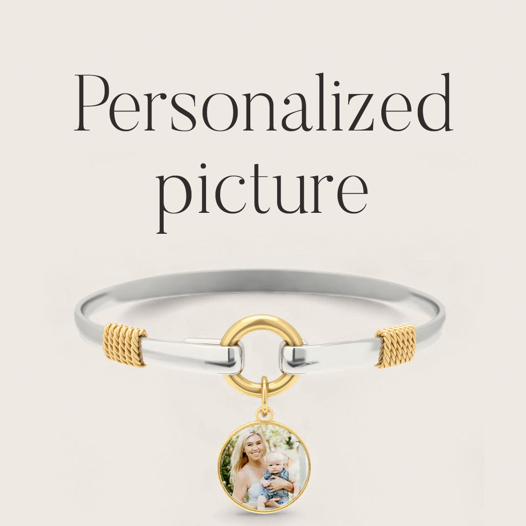 Personalisiertes zweifarbiges Foto-Charm-Armband