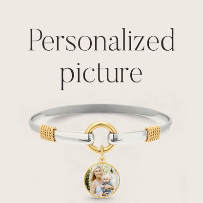 Personalisiertes zweifarbiges Foto-Charm-Armband
