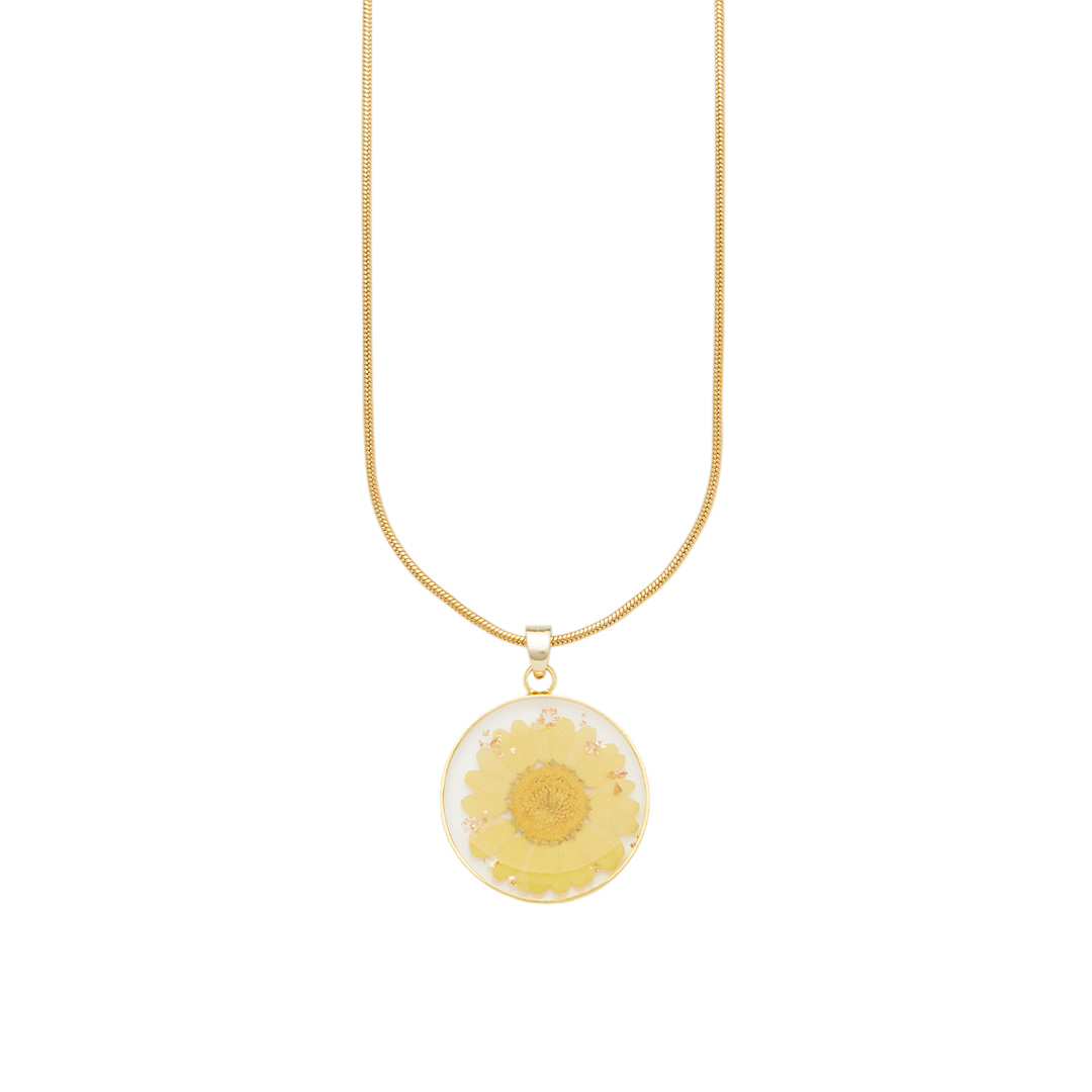 Collier de fleurs de naissance pressées