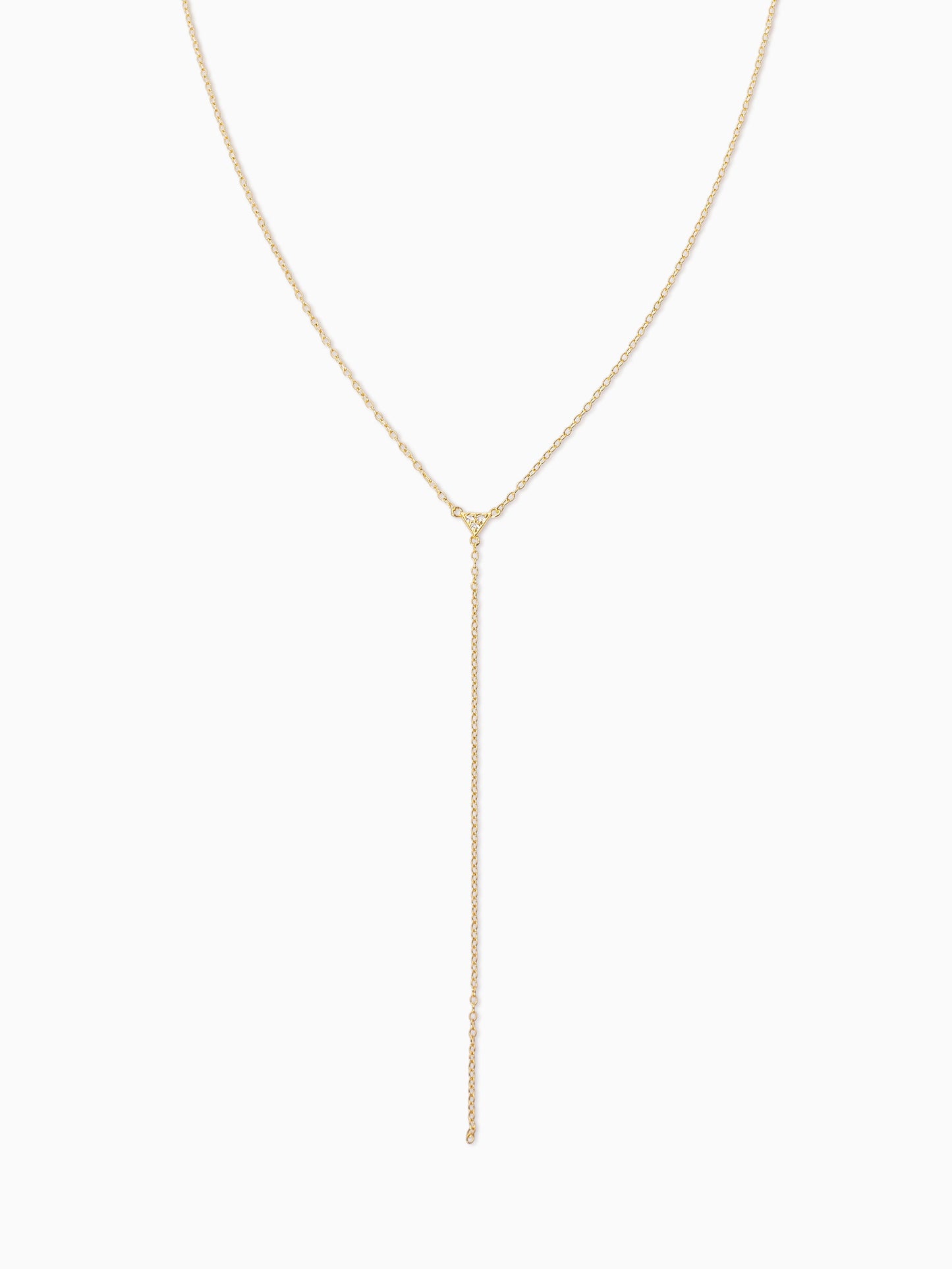 Triangle Diamond Vermeil Lariat Necklace