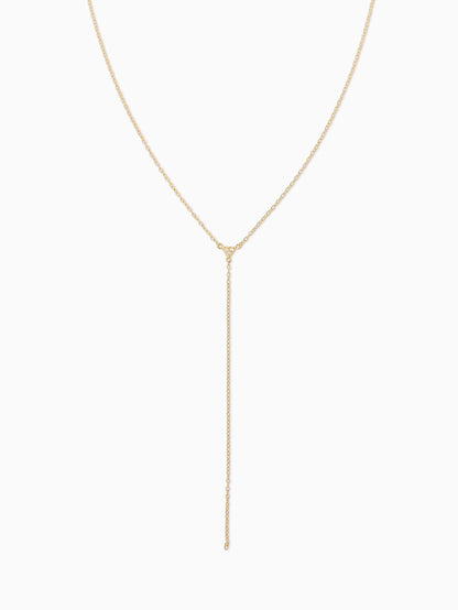 Triangle Diamond Vermeil Lariat Necklace