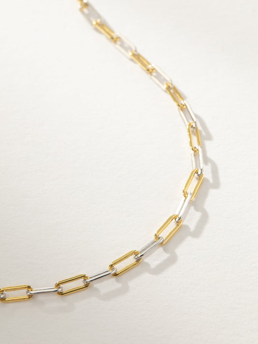 Collier chaîne trombone délicat et mixte