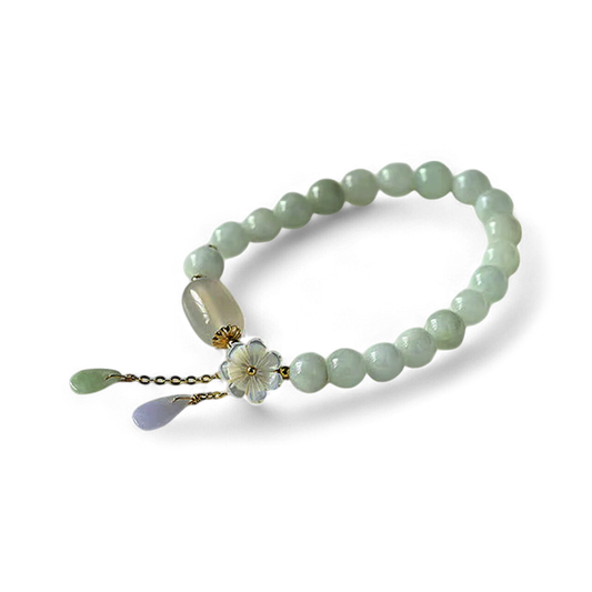 Bracelet porte-bonheur en jade blanc