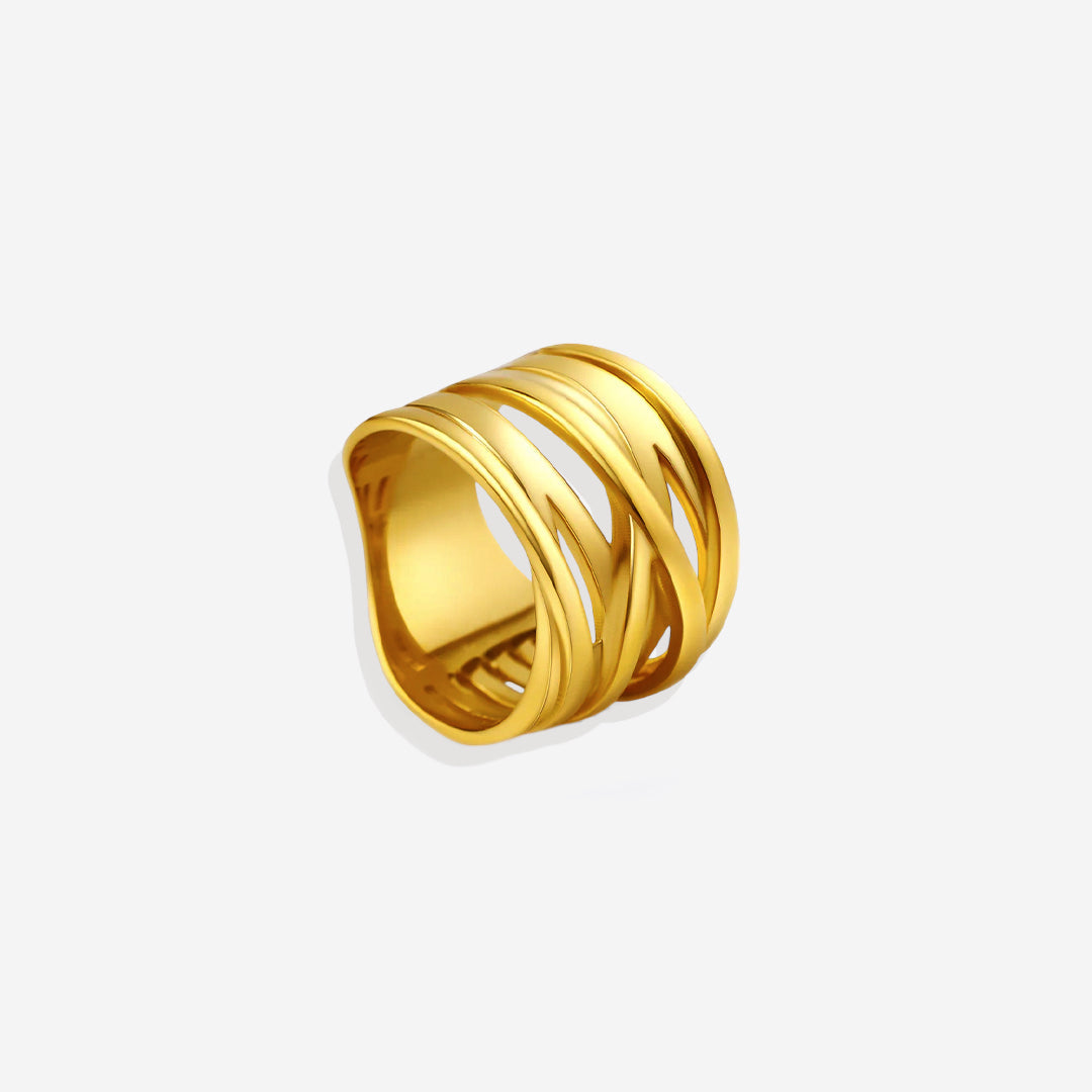 Bague de déclaration enroulée de fil