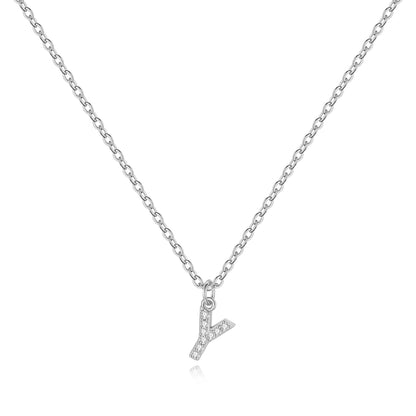 Pavé-Halskette mit Großbuchstaben