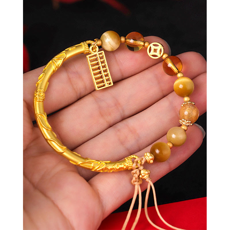 Bracelet de protection en pierres naturelles de Bouddha, œil de tigre, citrine, boulier 