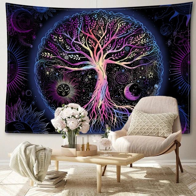 Abstract Galaxy Tree of Life Tapestry