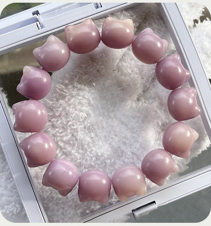 16mm Adorable Cat Head Bodhi Bracelet (Available in Multiple Colors)