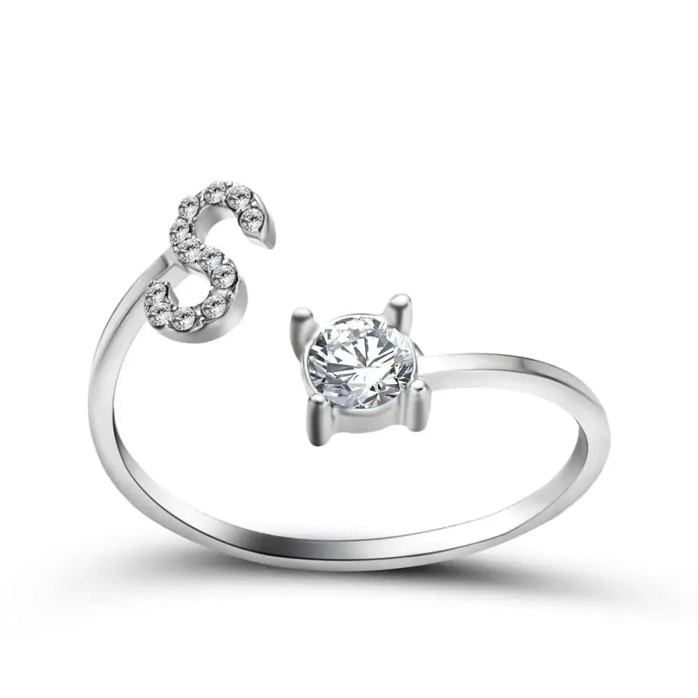 Bague initiale ajustable - Lettres AZ