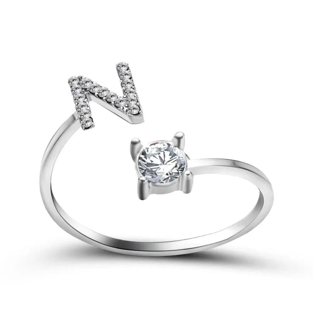 Bague initiale ajustable - Lettres AZ