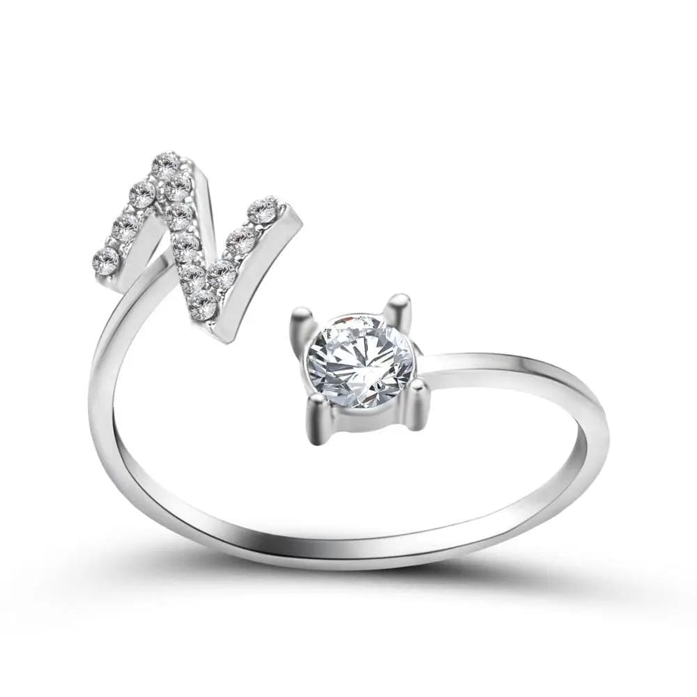 Bague initiale ajustable - Lettres AZ
