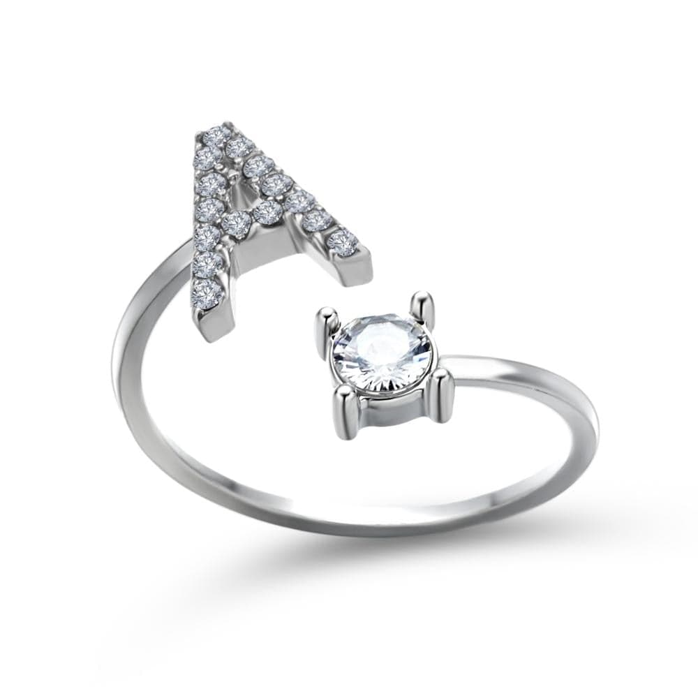 Bague initiale ajustable - Lettres AZ