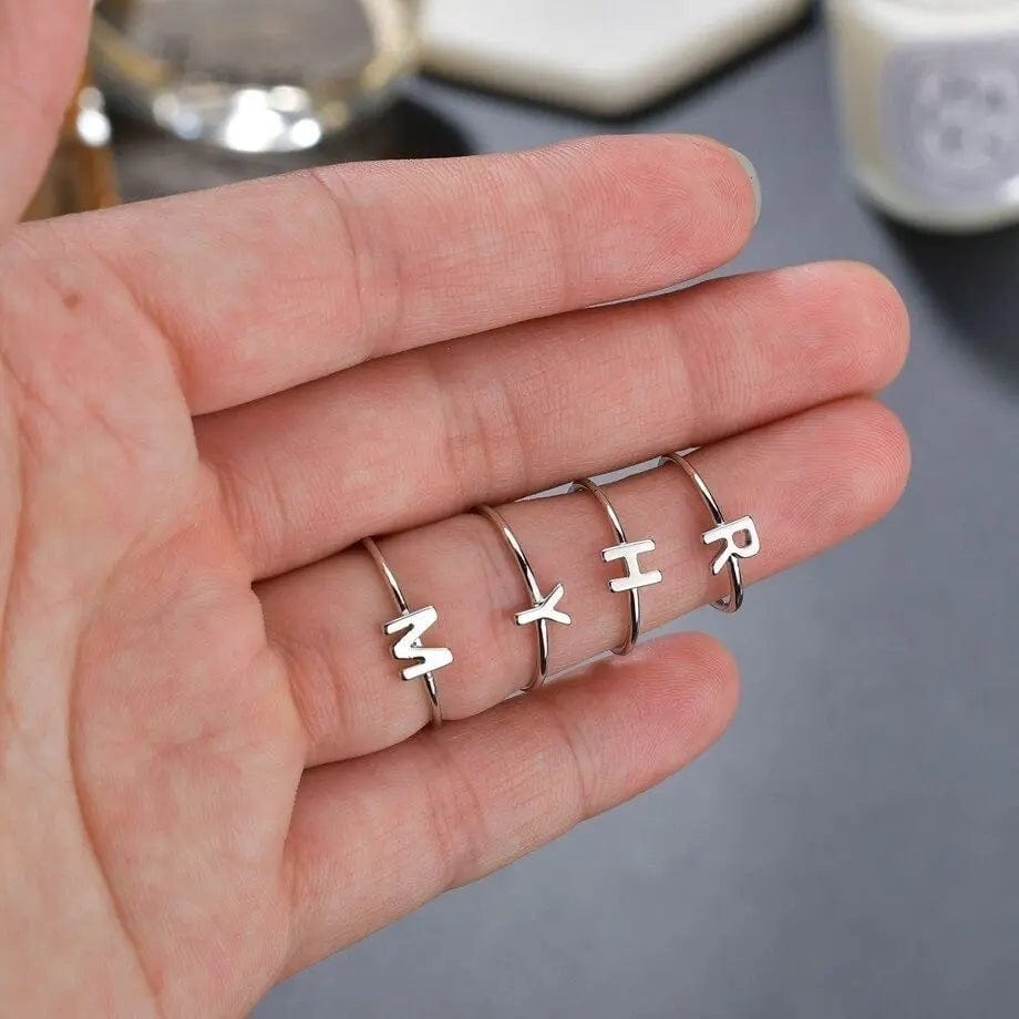 Verstellbarer Initialenring - Buchstaben AZ