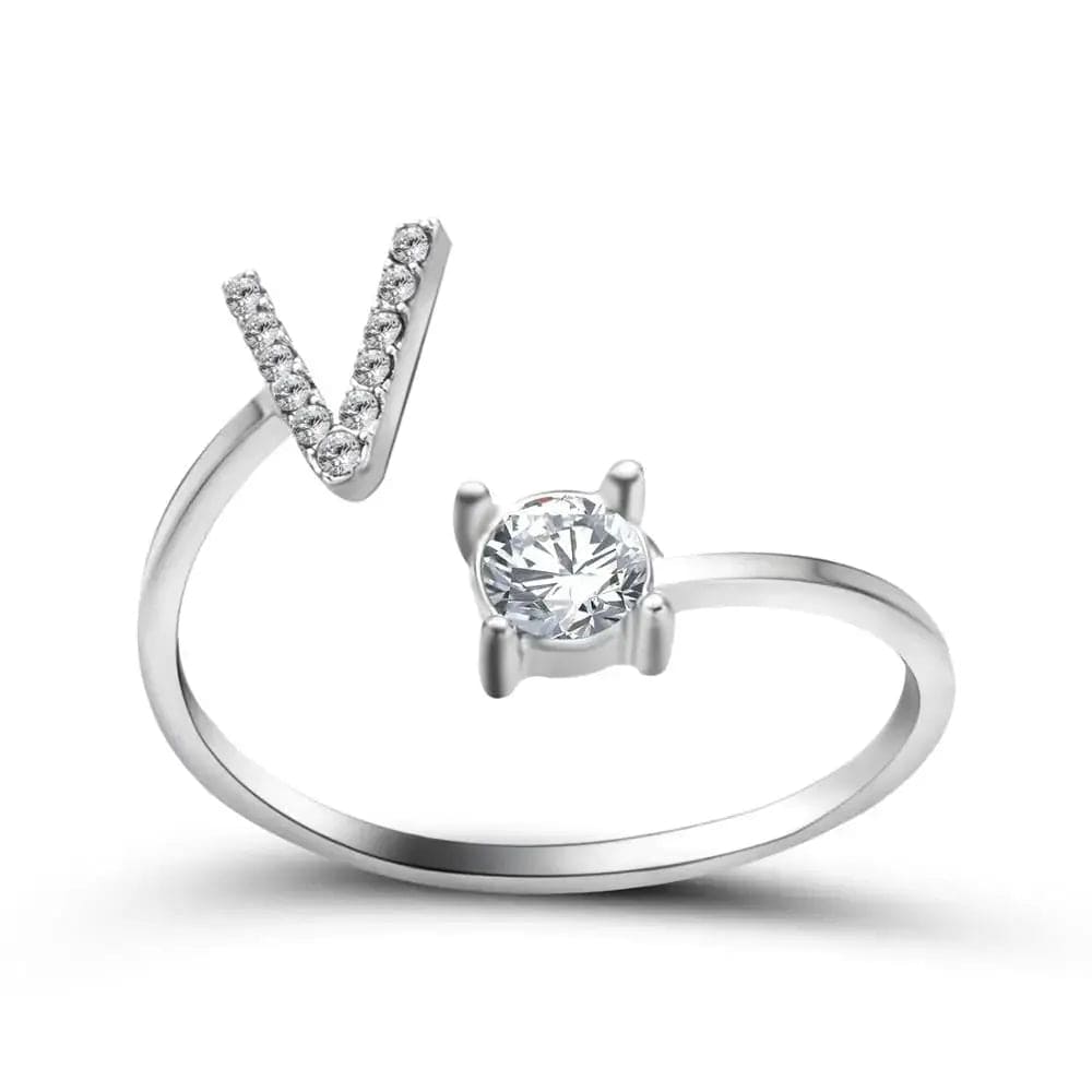 Bague initiale ajustable - Lettres AZ