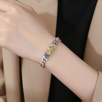 Bracelet de sagesse avec boucle à ressort et pierres de Bouddha Om Mani Padme Hum Pixiu Swastika 