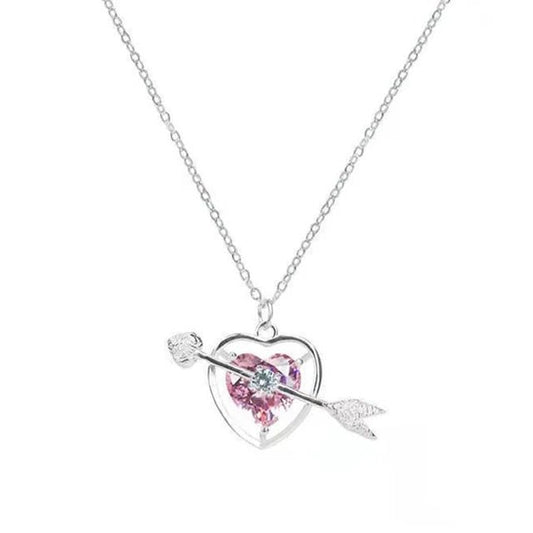 Angel Peach Heart  Necklace